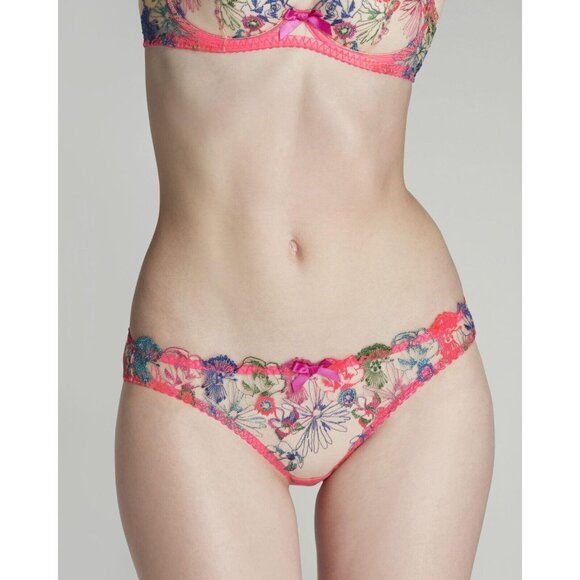 Agent Provocateur Zuri Orange Teal Pink Brief NWT
